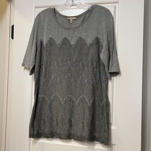 Anthropologie knit lace tee, NWOT